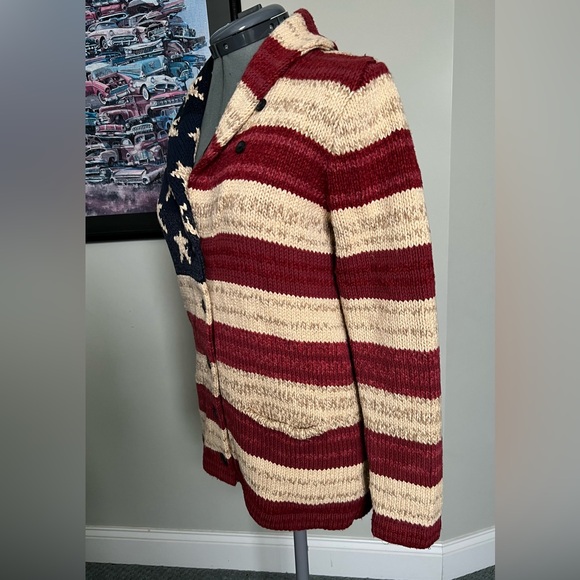 DENIM & SUPPLY RALPH LAUREN S M American Flag Sweater Cardigan Men’s Or Womens - Picture 3 of 11